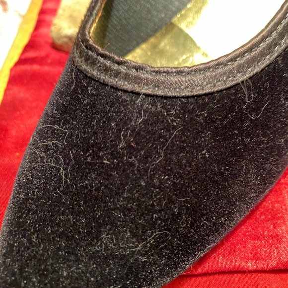 EUC Vintage Premier Collection women's Black Velvet Heels  Size 9 - Picture 7 of 12